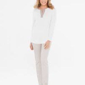 Chicos SO SLIMMING Juliet Houndstooth Straight Leg Pants Womens Size US 8R